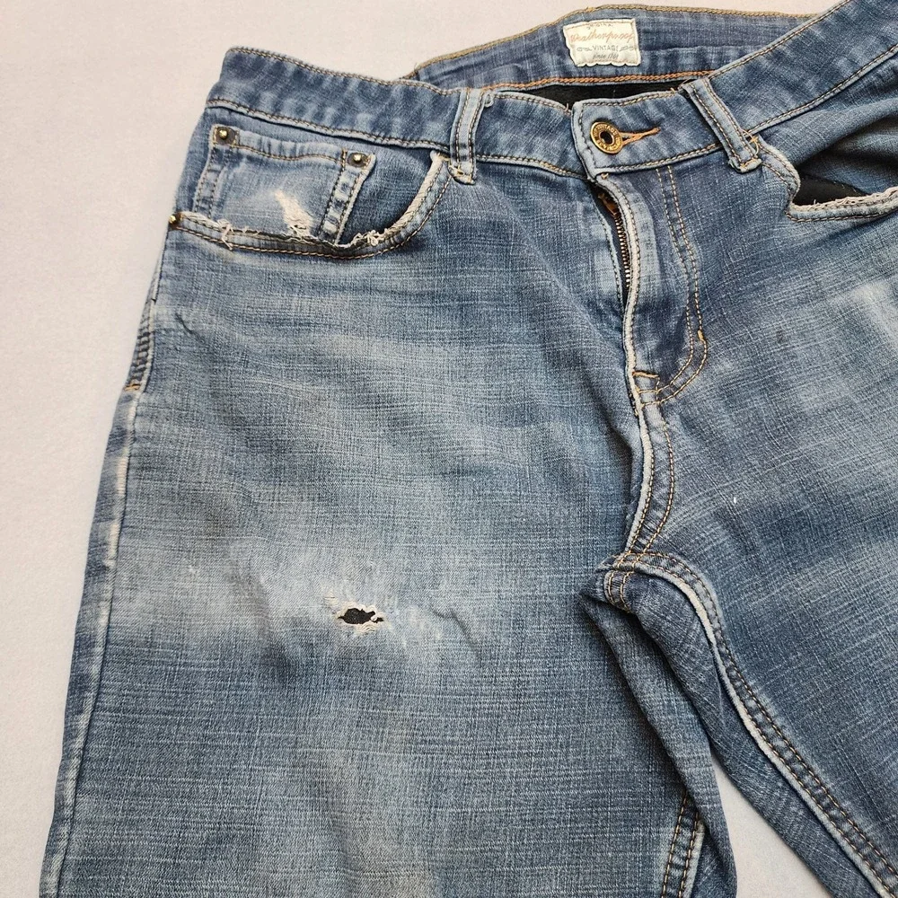Weatherproof Vintage Fleece Lined Jeans Men's 32x32 Regular Fit Distressed Blue